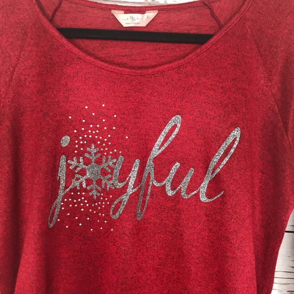 SJS Red Large Holiday Light weight Sweater - Picture 2 of 6